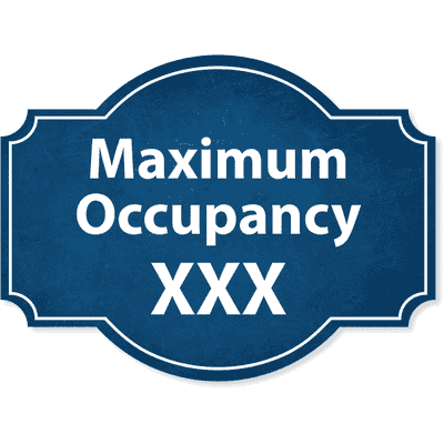 Maximum Occupancy Blue Texture 6" x 8" Acrylic Sign - alternate view