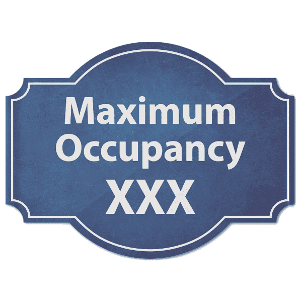 Maximum Occupancy Blue Texture 6" x 8" Acrylic Sign