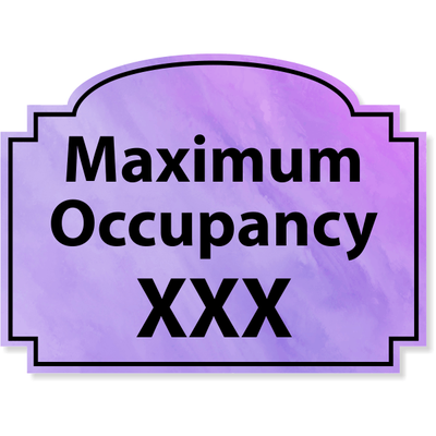 Maximum Occupancy Purple Texture 6" x 8" Acrylic Sign - alternate view