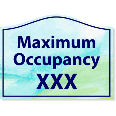 Maximum Occupancy Watercolor 6" x 8" Acrylic Sign - alternate view