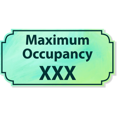 Maximum Occupancy Green Texture 4" x 8" Acrylic Sign - alternate view