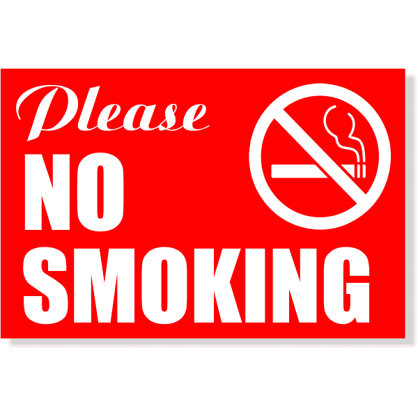 Plastic Please No Smoking Sign