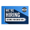Custom Blue We're Hiring Yard Sign