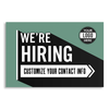 Custom Green We're Hiring Yard Sign