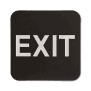 Black Exit 6" x 6" ADA Braille Sign