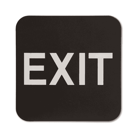 Black Exit 6" x 6" ADA Braille Sign