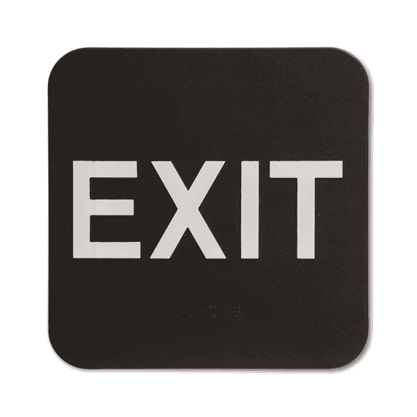 Black Exit 6" x 6" ADA Braille Sign