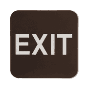 Brown Exit 6" x 6" ADA Braille Sign
