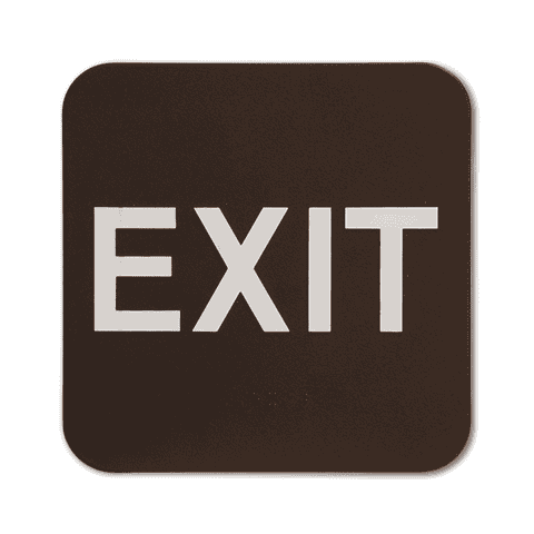 Brown Exit 6" x 6" ADA Braille Sign