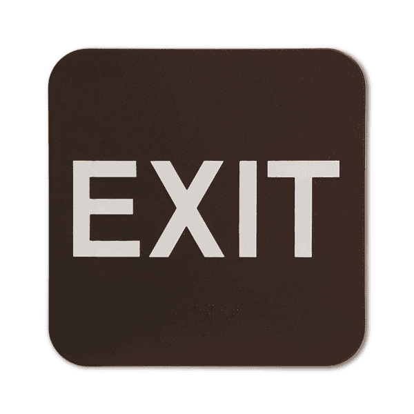 Brown Exit ADA Braille Sign