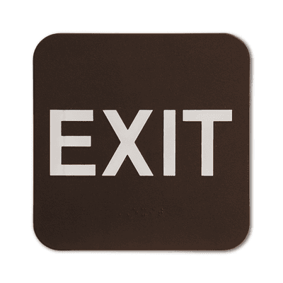 Brown Exit ADA Braille Sign