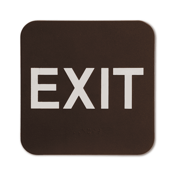 Brown Exit 6" x 6" ADA Braille Sign