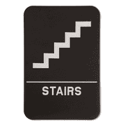 Black Stairs 9" x 6" ADA Braille Sign