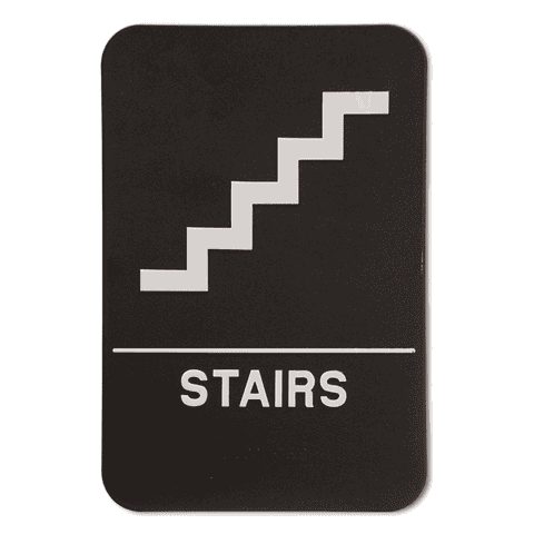 Black Stairs 9" x 6" ADA Braille Sign