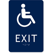 Handicap Exit 9" x 6" ADA Sign