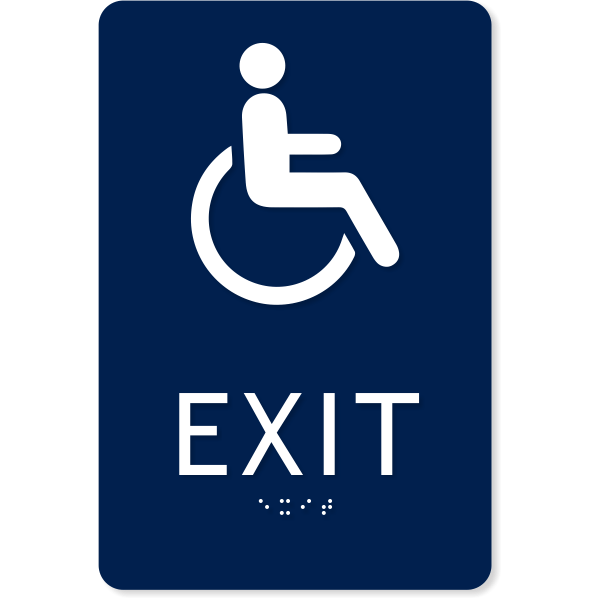 Handicap Exit 9" x 6" ADA Sign