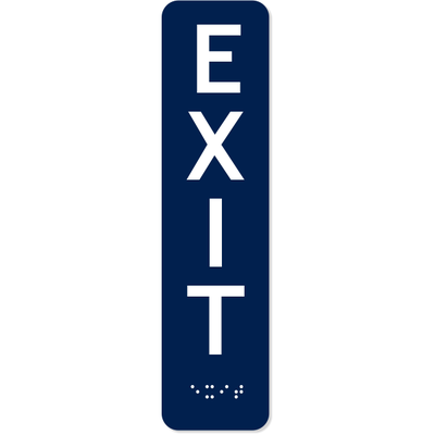 Vertical Exit ADA Sign with Braille | 8" x 2"