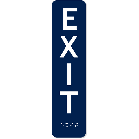 Vertical Exit 8" x 2" ADA Braille Sign
