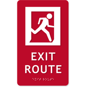 Exit Route Icon 10" x 6" ADA Sign