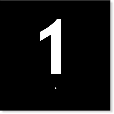 Elevator Door Jam 4" x 4" ADA Number Sign