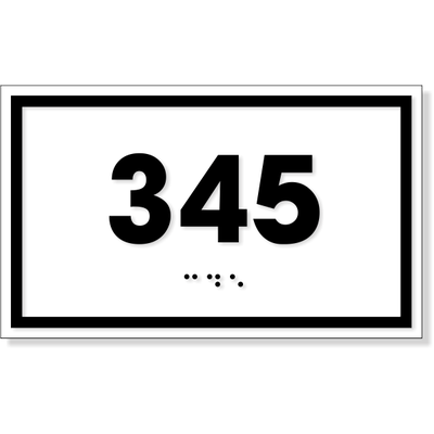 ADA Rectangle Number Sign | 3" x 5"