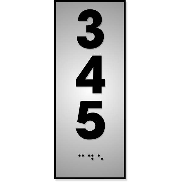 ADA Vertical 5" x 2" Number Sign