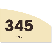 Curved 4" x 6" ADA Number Sign