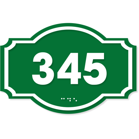 Decorative Dome Badge 4" x 6" ADA Number Sign