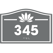 Floral Crest 4" x 6" ADA Number Sign