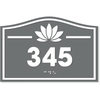 ADA Floral Crest Number Sign | 4" x 6"