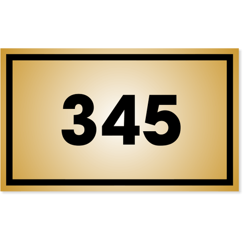 Rectangle 3" x 5" Number Sign