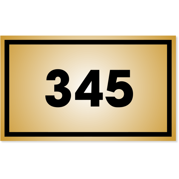 Rectangle 3" x 5" Number Sign