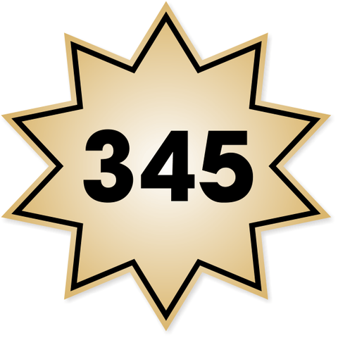 Sunburst 4" x 4" Number Sign