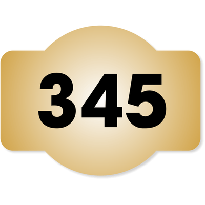 Dome Badge Number Sign | 3" x 4"