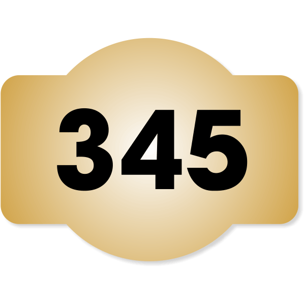 Dome Badge 3" x 4" Number Sign