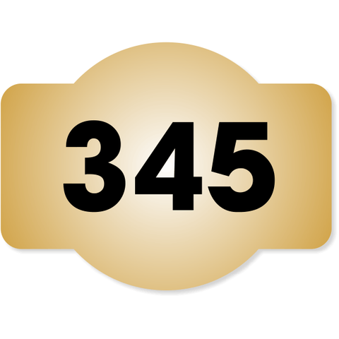 Dome Badge 3" x 4" Number Sign