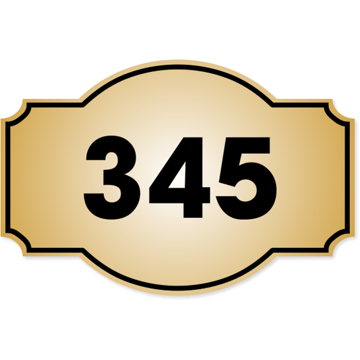 Decorative Dome Badge Number Sign | 4" x 6"