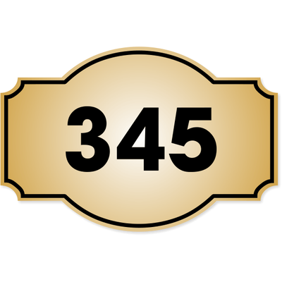 Decorative Dome Badge Number Sign | 4" x 6"