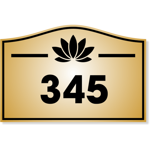Floral Crest 4" x 6" Number Sign