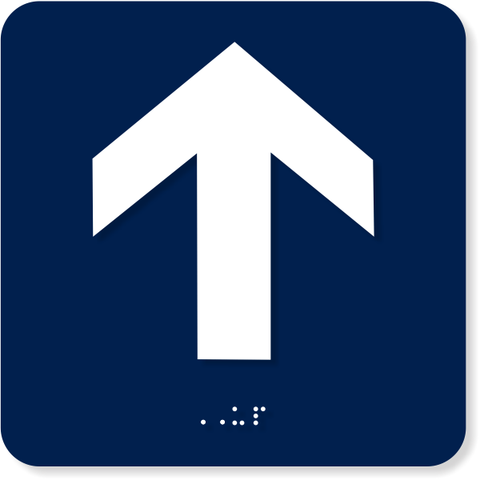  Up Arrow 6" x 6" ADA Symbol Sign 
