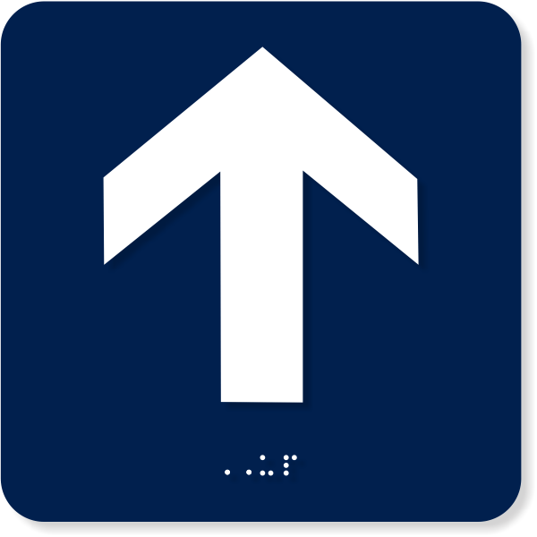 Up Arrow 6" x 6" ADA Symbol Sign