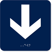  Down Arrow 6" x 6" ADA Symbol Sign 