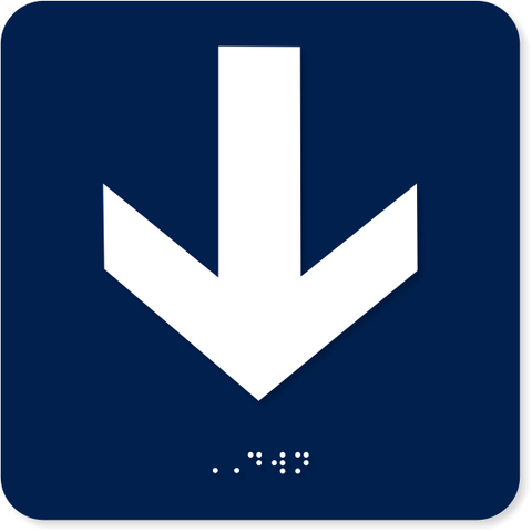  Down Arrow 6" x 6" ADA Symbol Sign 
