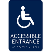  Handicap Accessible Entrance 9" x 6" ADA Sign 