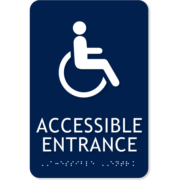  Handicap Accessible Entrance 9" x 6" ADA Sign 