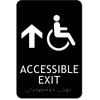 ADA Handicap Accessible Exit Ahead Arrow Sign | 9" x 6"