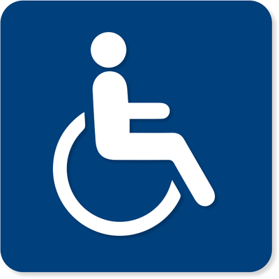 ISA Wheel Chair Sign w/ Raised Pictogram | 6" x 6"