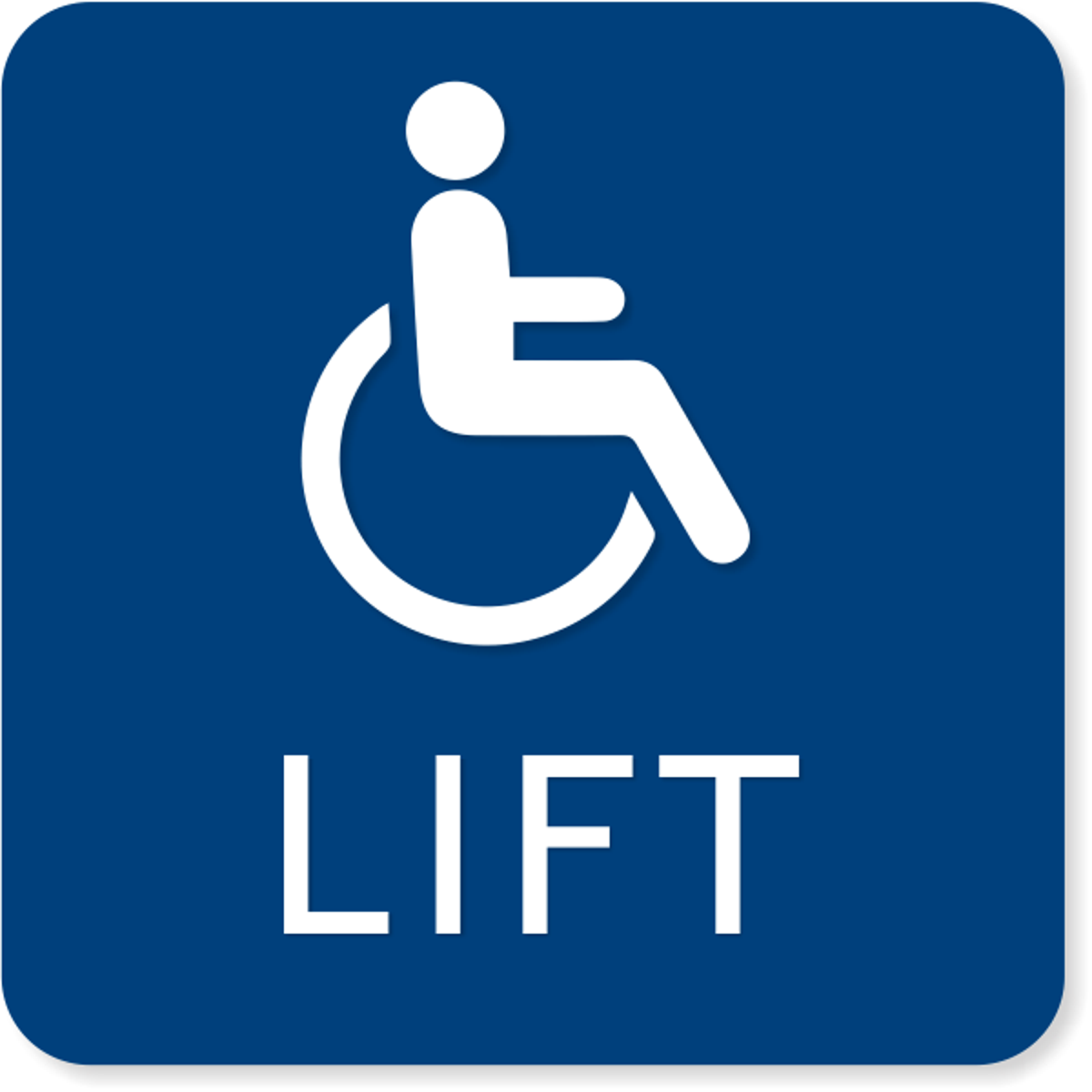 Lift Accessible Sign w/ Raised Text and Pictogram | 6" x 6"