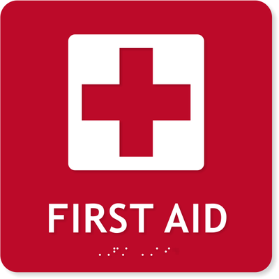 ADA First Aid Icon Sign | 8" x 8"
