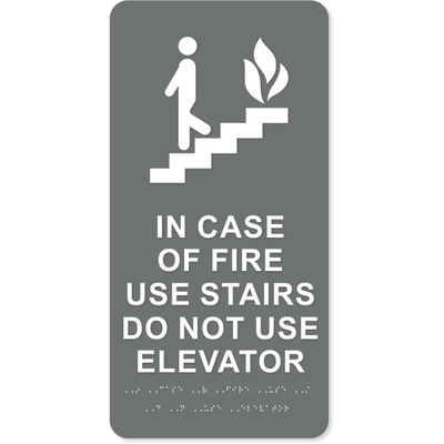 ADA In Case of Fire Use Stairs Icon Sign | 12" x 6"
